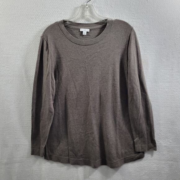 J. Jill Brown Long Sleeve Light Weight Sweater Size M 11424-0615 - Picture 1 of 5